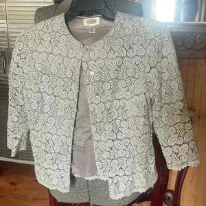 Talbots Gray Lace Jacket